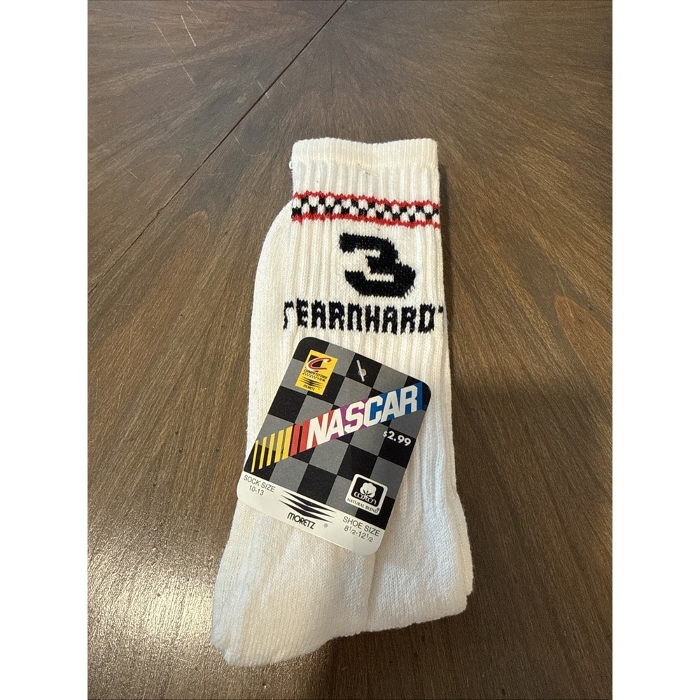 Vtg Dale Earnhardt NASCAR Cotton Tall Socks White Moretz Sz 10-13 3803